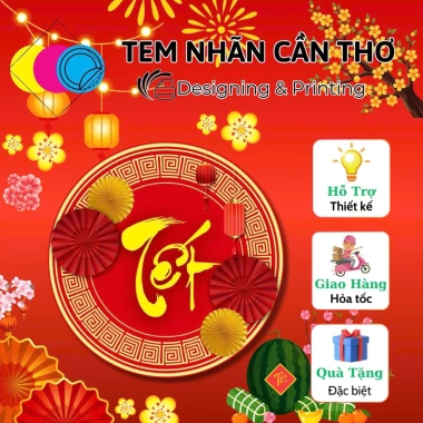 Combo 100 tem Tết giấy cáng màng - Giá 50.000, giảm ngay, trang trí Tết rực rỡ 4