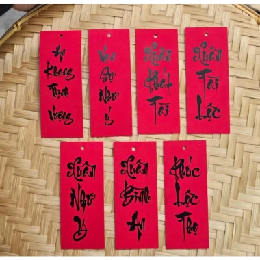Combo 100 thẻ treo thư pháp - Trang trí nhà, cafe, nhà hàng, lễ tết, giá 18.750₫ 10