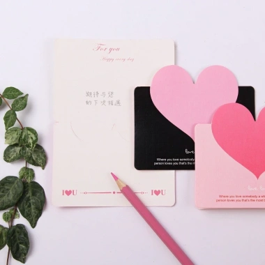Combo 100 thiệp cảm ơn, chúc mừng hình trái tim đa màu – Thiệp tình yêu đẹp, chỉ 82.500₫