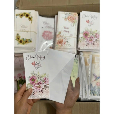 Combo 100 Thiệp Chúc Mừng 20/10 20/11 8/3 Phong Bao Trắng Giá Rẻ 22.5k Giảm 20%