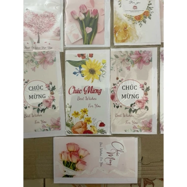 Combo 100 thiệp chúc mừng + phong bì cho 20/10, 20/11, 14/2, 8/3 - Giá chỉ 51.000₫