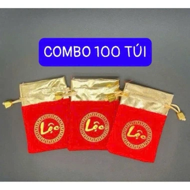 Combo 100 Túi Gấm Nhung Phúc Lộc Đỏ May Mắn 7x9cm Phong Thuỷ Giá ưu đãi 71.020₫ 8