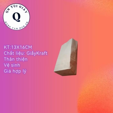 Combo 100 túi giấy kraft 13x16 cm - Túi xi măng, đựng thực phẩm, giá chỉ 26.460 VND 4
