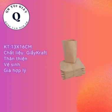 Combo 100 túi giấy kraft 13x16 cm - Túi xi măng, đựng thực phẩm, giá chỉ 26.460 VND 6