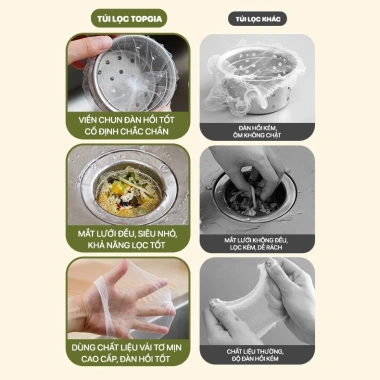 Combo 100 túi lọc rác bồn rửa chén bát TopGia - Tiện lợi, siêu tiết kiệm, giá 35k 4 Combo 100 túi lọc rác bồn rửa chén bát TopGia - Tiện lợi, siêu tiết kiệm, giá 35k 4