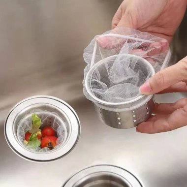 Combo 100 Túi Lọc Rác Bồn Rửa - Giá 10.000đ, Túi Lưới và Bọc Đựng Có Chun