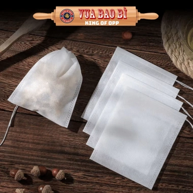 Combo 100 Túi Lọc Trà, Café, Thảo Dược Dây Rút Không Dệt Dùng 1 Lần - Nhiều Kích Thước - Giá 15.500 VND 2