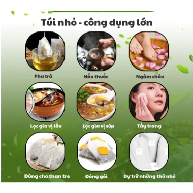 Combo 100 túi lọc trà thảo dây rút vải không dệt - nhiều kích thước, giá chỉ 7.499đ 6