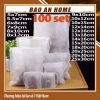 Combo 100 túi lọc trà, thảo dược dây rút không dệt - đa kích thước, giá sỉ 18.000₫