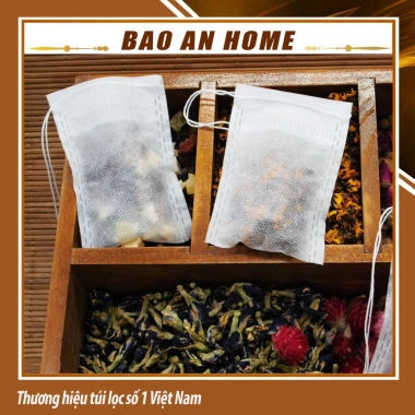 Combo 100 túi lọc trà, thảo dược dây rút không dệt - đa kích thước, giá sỉ 18.000₫