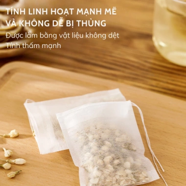 Combo 100 Túi Lọc Trà và Cà Phê Dây Rút GIGAHOME Vải Không Dệt - Chỉ 23.000₫