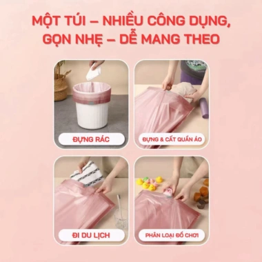 Combo 100 túi rác nhà bếp chống rò rỉ, chống thủng bền, gọn mang đi LIKE TR03 6