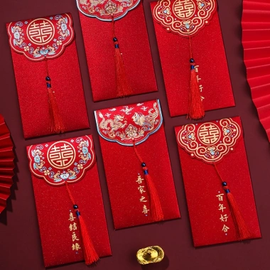 Combo 10/20 Bao lì xì Phúc Lộc Tài Rua Đỏ - Mừng Tuổi Tua Tết, Giá 34.500đ