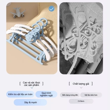 Combo 10/30/50 Móc Treo Quần Áo Trẻ Em Nhựa Chống Trượt Điều Chỉnh Độ Rộng - 29.000đ 2