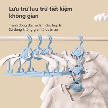 Combo 10/30/50 Móc Treo Quần Áo Trẻ Em Nhựa Chống Trượt Điều Chỉnh Độ Rộng - 29.000đ 3