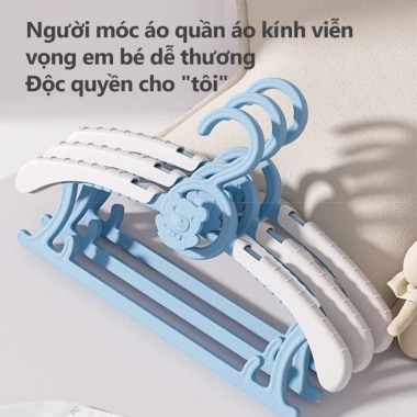 Combo 10/30/50 Móc Treo Quần Áo Trẻ Em Nhựa Chống Trượt Điều Chỉnh Độ Rộng - 29.000đ 6