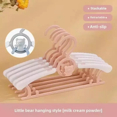 Combo 10/30/50 Móc Treo Quần Áo Trẻ Em Nhựa Chống Trượt Điều Chỉnh Độ Rộng - 29.000đ 10