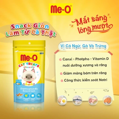 Combo 10/5 Bánh Thưởng Me-O 50gr - Bánh Cá Cho Mèo, Tặng Nón BH HĐ299k Quà Kèm 4