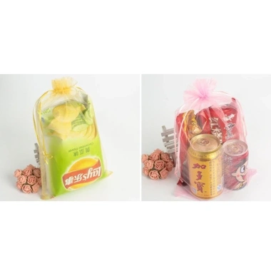 Combo 10c Túi Dây Rút Lưới Trang Sức, Hoa Khô, Bánh Kẹo - Nhiều Màu, Giá 9.999 VND