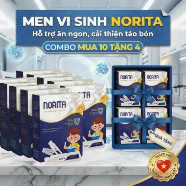 Combo 10h + 2h Men Vi Sinh Norita cho Bé - Lợi khuẩn hỗ trợ tiêu hoá, 15 ống - 1.750.000 VND