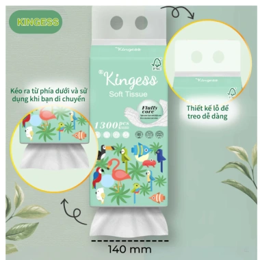 Combo 12 bịch giấy rút treo tường Kingess 5 lớp đa sắc tự bột gỗ tự nhiên - Giá ưu đãi 259.000₫ 5