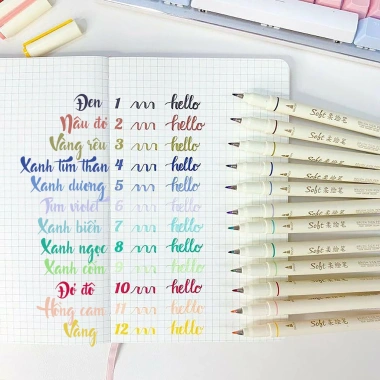 Combo 12 Bút Calligraphy Brush Soft Pastel Lalunavn A71 Giá 200k Bullet Journal 8