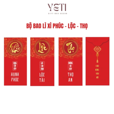 Combo 12 cái Lì Xì Phúc Lộc Thọ Tết Bính Ngọ 2.026 OP150 - Cán Màng Mờ Sang Trọng, Giá chỉ 15.000