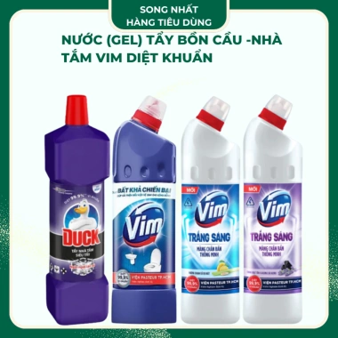 Combo 1+2 chai Nước Gel Tẩy Bồn Cầu VimZero 880ml - Diệt khuẩn, trắng sáng, giá 42.353₫