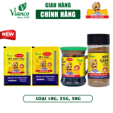 Combo 12 gói gia vị Cà Ri Vianco 10g-25g-50g - Ông Già Ấn Độ, giảm giá 66.000đ