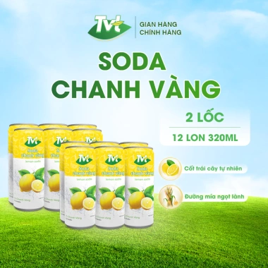 Combo 12 lon 320ml Soda Chanh Vàng TVT – Nước cốt chanh tự nhiên, soda nhẹ nhàng, giảm giá 105.600₫ Combo 12 lon 320ml Soda Chanh Vàng TVT – Nước cốt chanh tự nhiên, soda nhẹ nhàng, giảm giá 105.600₫