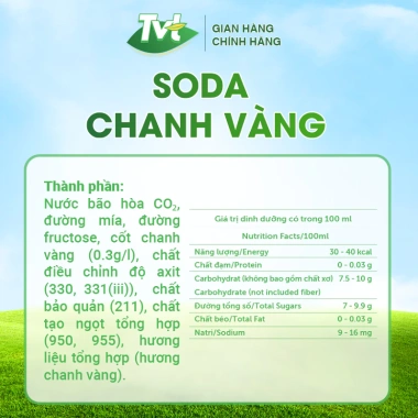 Combo 12 lon 320ml Soda Chanh Vàng TVT – Nước cốt chanh tự nhiên, soda nhẹ nhàng, giảm giá 105.600₫ 2