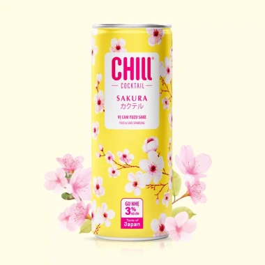 Combo 12 lon Nước Trái Cây Lên Men Chill Cocktail Sakura 3 Vị 250ml - Giá 320.000₫ 2