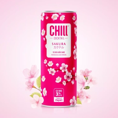 Combo 12 lon Nước Trái Cây Lên Men Chill Cocktail Sakura 3 Vị 250ml - Giá 320.000₫ 3