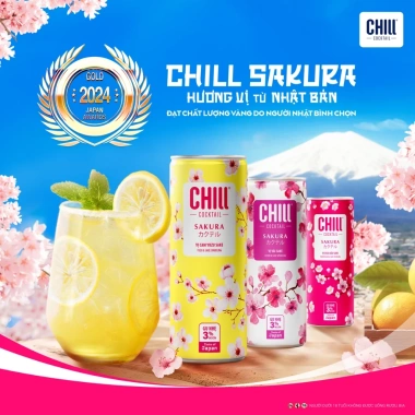 Combo 12 lon Nước Trái Cây Lên Men Chill Cocktail Sakura 3 Vị 250ml - Giá 320.000₫ 7