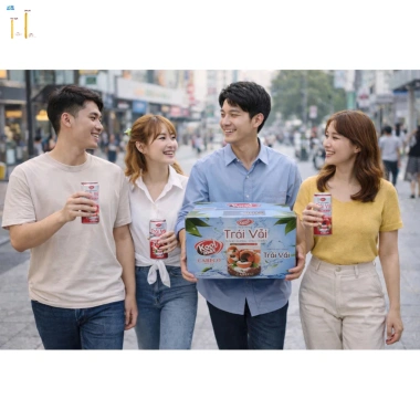 Combo 12 lon Nước Trái Vải Có Ga – Nước Giải Khát Thùng Đặc Biệt, Giá 137.749₫