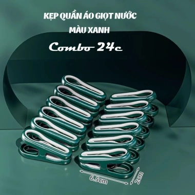 Combo 12 móc kẹp đa năng Milana dạng giọt nước liền khối - Chống trơn trượt, kẹp quần áo, phơi đồ, giá ưu đãi 51.000 VND 10