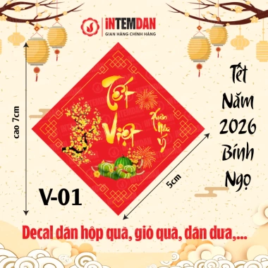 Combo 120 tem Tết Vinh Liên 5x5cm - Dán lọ hạt, giỏ quà, dưa, bánh chưng - Đỏ vuông - 58.200đ