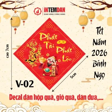 Combo 120 tem Tết Vinh Liên 5x5cm - Dán lọ hạt, giỏ quà, dưa, bánh chưng - Đỏ vuông - 58.200đ