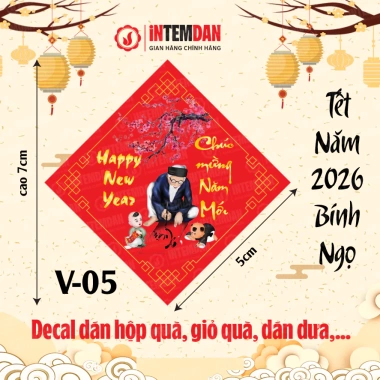 Combo 120 tem Tết Vinh Liên 5x5cm - Dán lọ hạt, giỏ quà, dưa, bánh chưng - Đỏ vuông - 58.200đ
