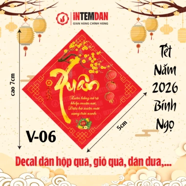 Combo 120 tem Tết Vinh Liên 5x5cm - Dán lọ hạt, giỏ quà, dưa, bánh chưng - Đỏ vuông - 58.200đ