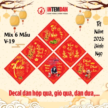 Combo 120 tem Tết Vinh Liên 5x5cm - Dán lọ hạt, giỏ quà, dưa, bánh chưng - Đỏ vuông - 58.200đ
