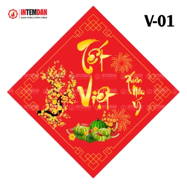 Combo 120 Tem Tết Vinh Liên Dán Lọ Hạt Giỏ Quà Bánh Chưng Hình Vuông Đỏ 60.000₫