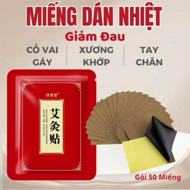 Combo 1/3/5 Túi Dán Đỏ 50 miếng - Dán nhiệt ngải cứu giảm đau xương khớp, hỗ trợ xoa bóp