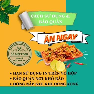 Combo 1.5KG Khô Gà Lá Chanh & Bơ Tỏi Loại 1 - Cô Diệp Food, Đầy Đủ Hồ Sơ, Kiểm Nghiệm, Giá 465.000 VND