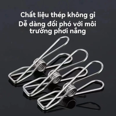 Combo 16 Kẹp Inox 304 Phơi Đồ - Kẹp Treo Đa Năng Cỡ To 6cm Giá Chỉ 17.000đ 7