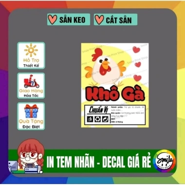 Combo 160 Tem Dán Khô Bò Gà Mực Heo 6x5cm - Giá chỉ 99.000đ, tiết kiệm ngay 3