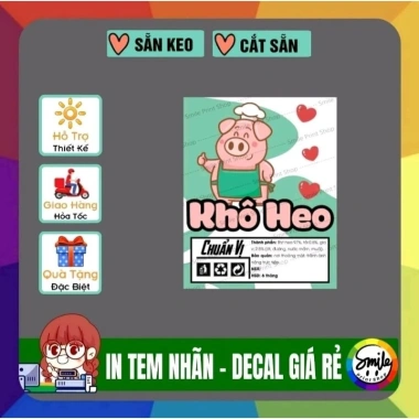 Combo 160 Tem Dán Khô Bò Gà Mực Heo 6x5cm - Giá chỉ 99.000đ, tiết kiệm ngay 5