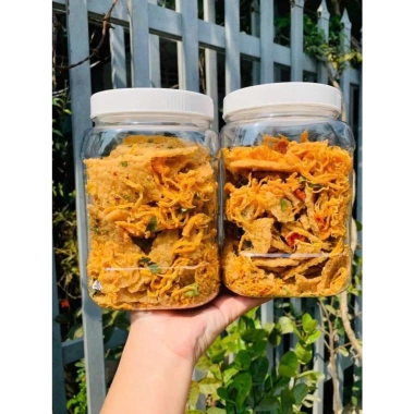 Combo 1kg 2 hũ cơm cháy mắm hành + mix khô gà lá chanh 500g - Giá 45.000 VND