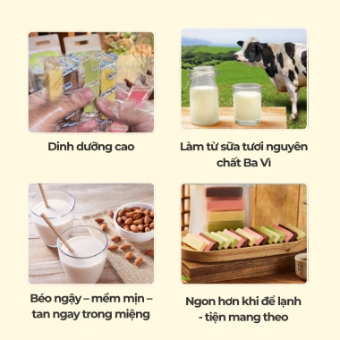 Combo 1kg Bánh Sữa Ba Vì 8 vị 37 thanh 500g Tiết Kiệm Bánh Kẹo Tết Đặc Sản 250k 4