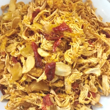 Combo 1kg Khô gà cay Lày Hòa 500gr Bơ Tỏi + 500gr Lá Chanh, an toàn thực phẩm, 295.000₫ 2